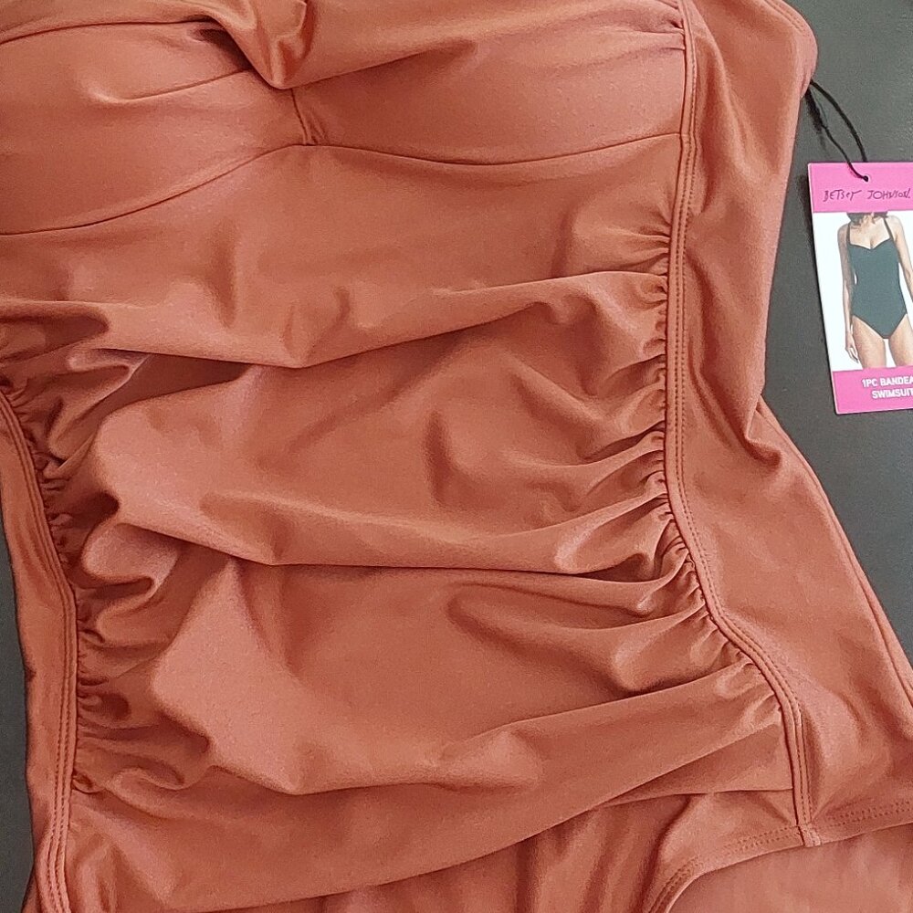 Womens Betsy Johnson Bandeau swimsuit  sz med new